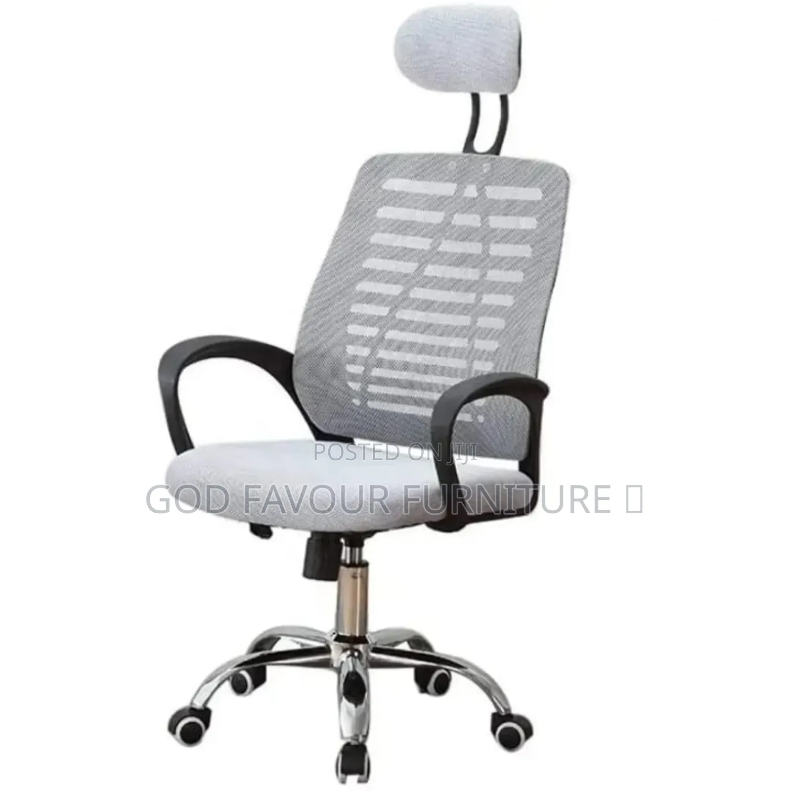 Elegant Modern Gray Swivel Headrest Office Chair Hk5f