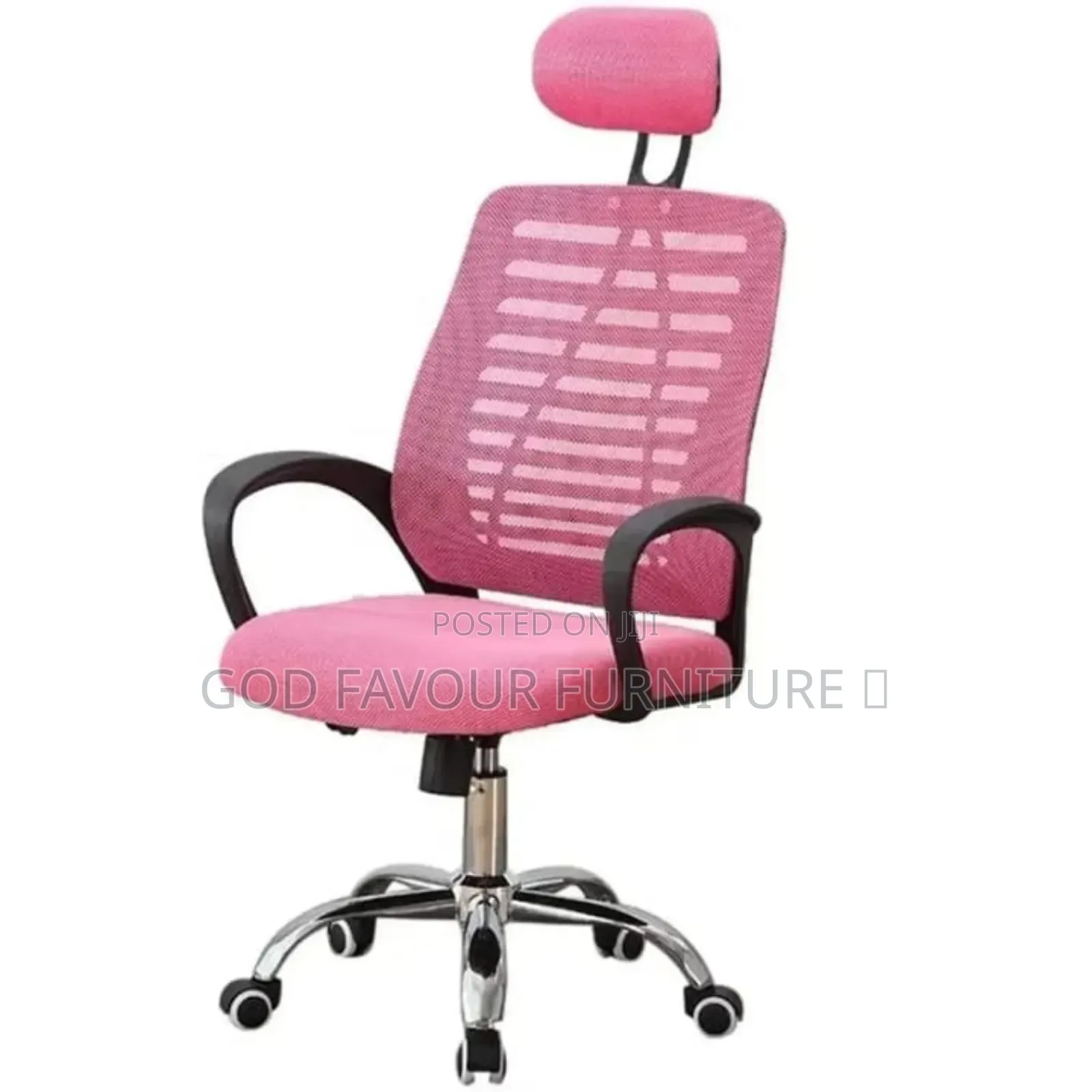 Generic Pink Swivel Adjustable Headrest Office Chair Kv4w