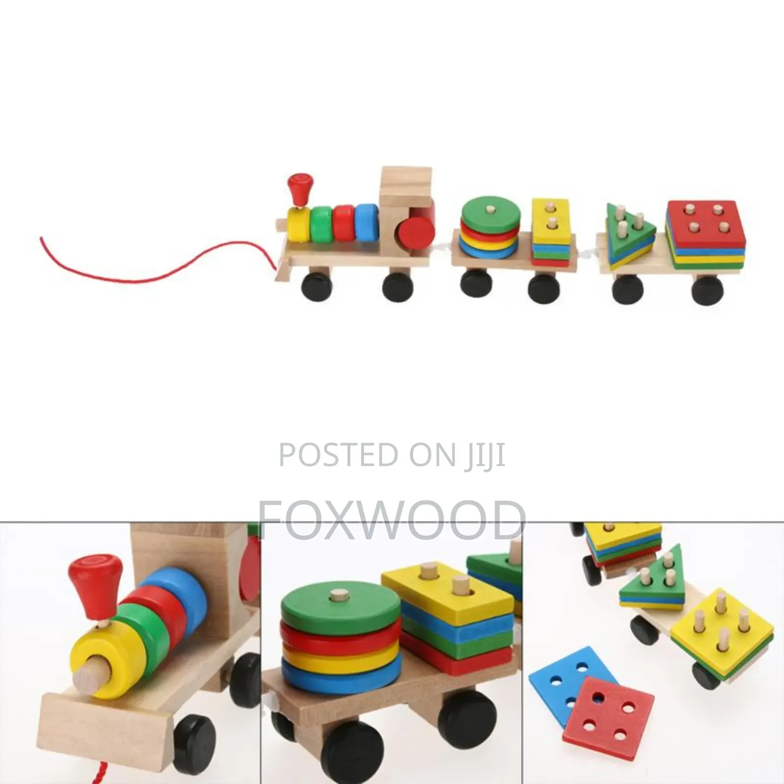 Three Small Trains Wooden Toys
