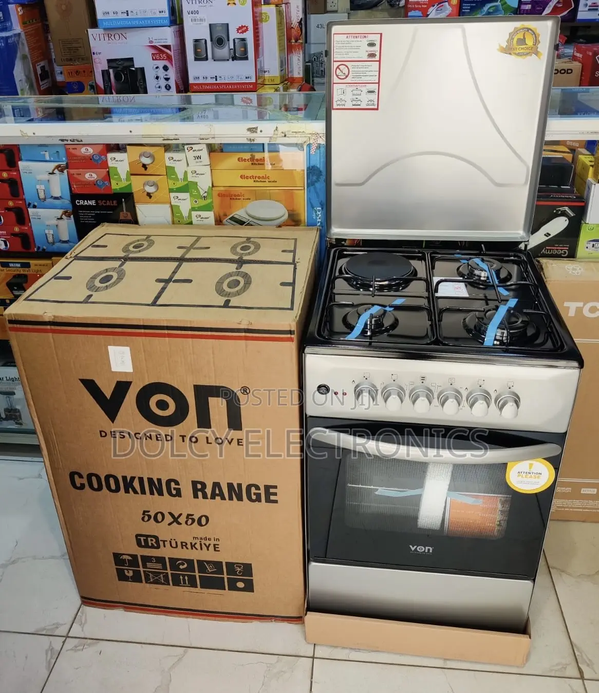 Von 50×50 Cm 3 Gas + 1 Electric Standing Cooker