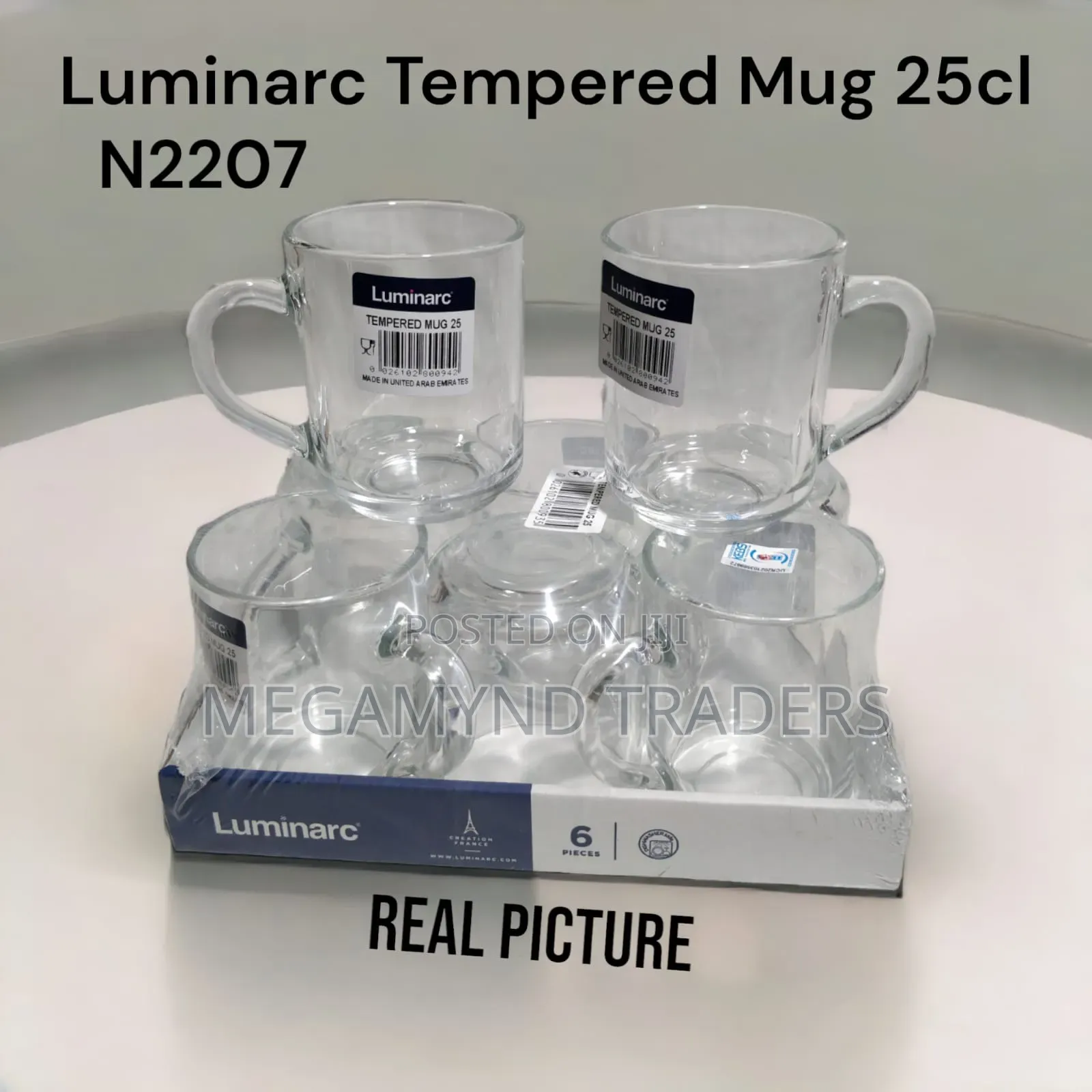 Luminarc Clear Glass Tea Mugs /6pc Tea Cups 250ml