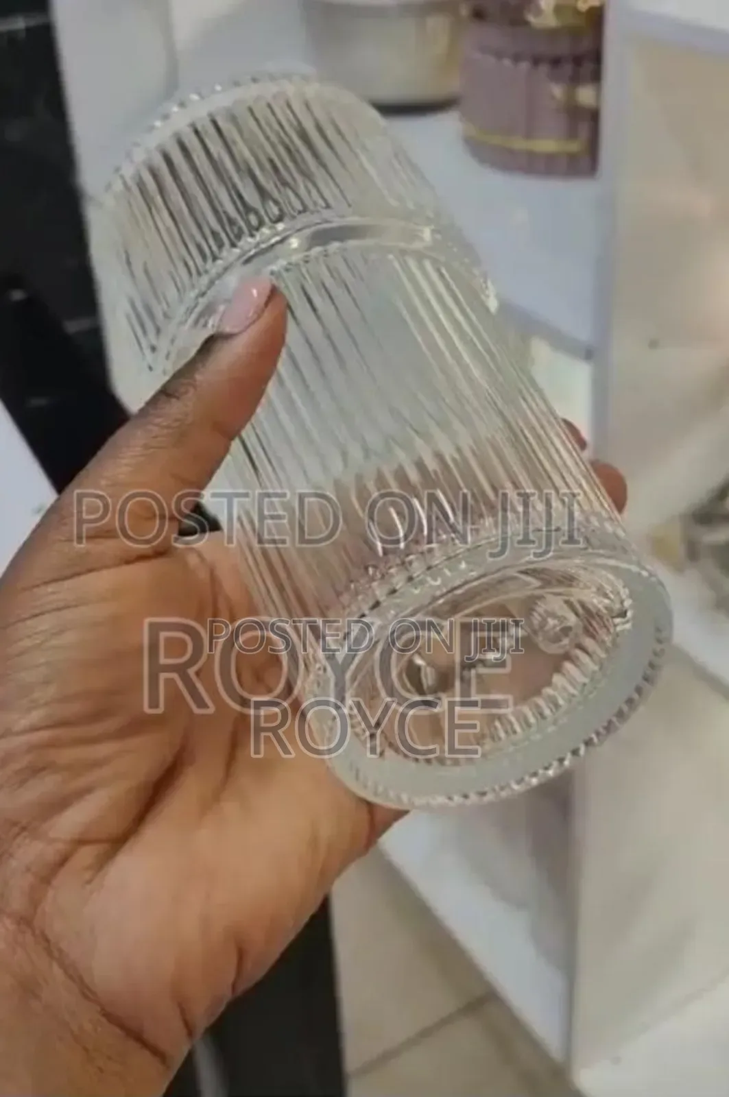 650ml Ribbed Glass Tumbler