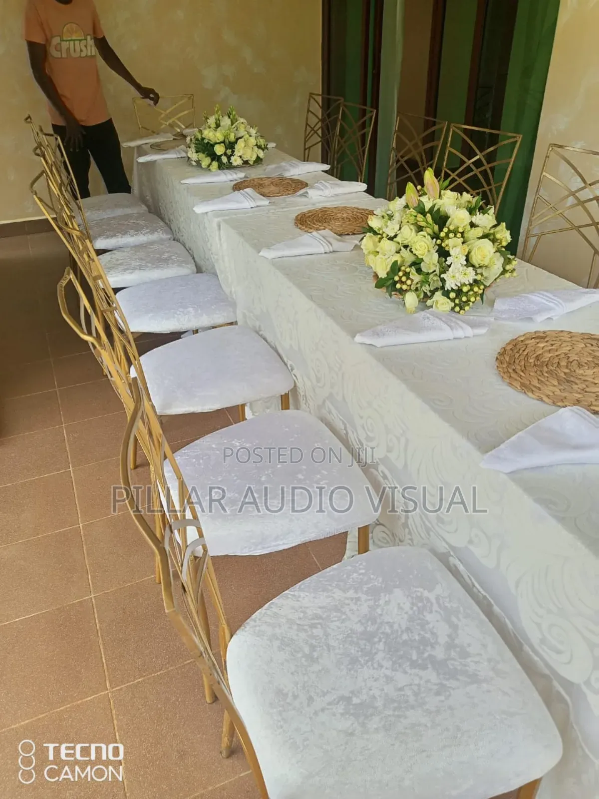 Chameleon Gold Seat/Chairs, Tents for Hire