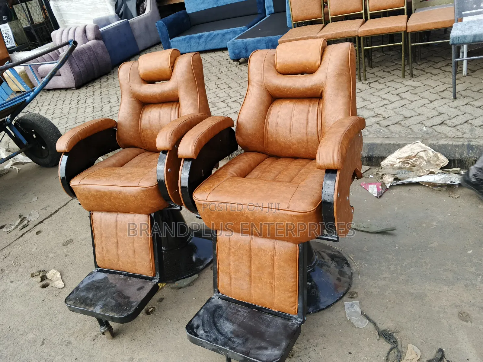 Locally Executive Brown Barbershop Seat