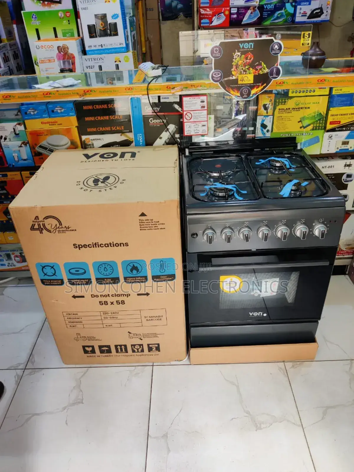 Von Cooker(58×58),Flame Failure Safety