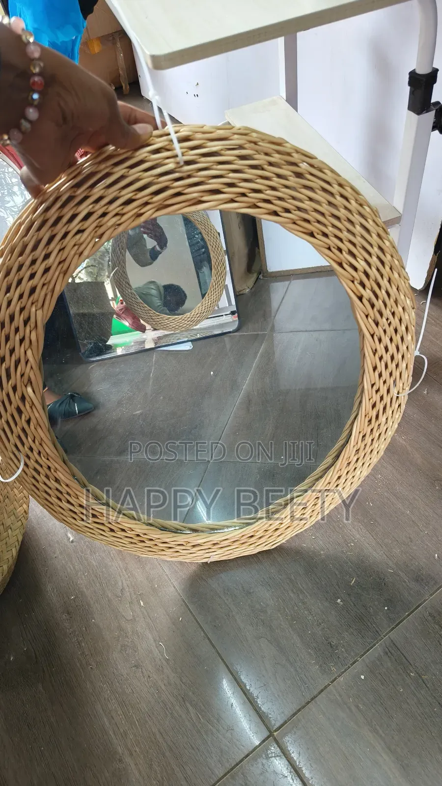 Modern Oval Rattan Decorative Mirror