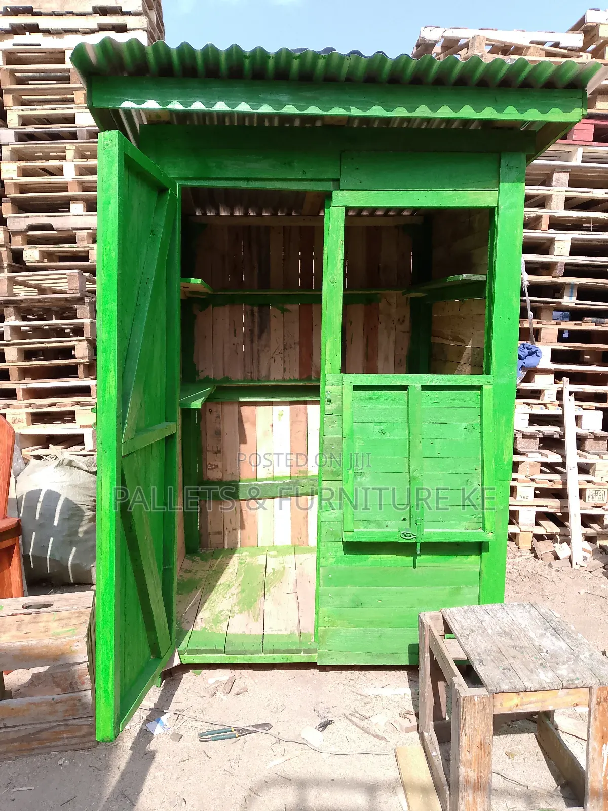 Pallets Kiosk With Some Shelves