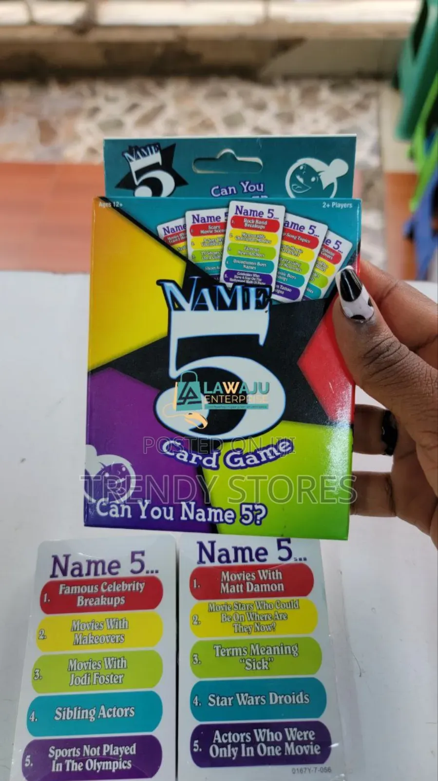 Name 5 Card Game