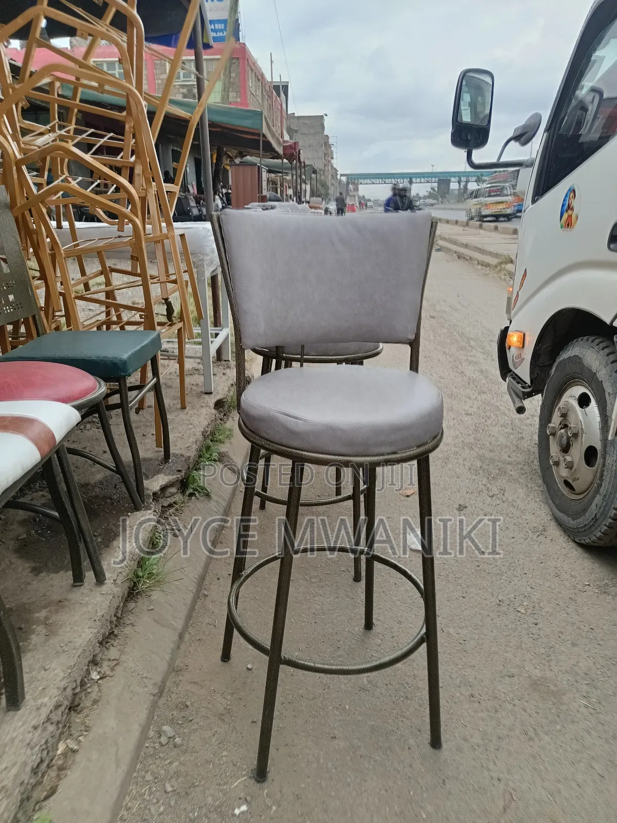 High Stools, Light Grey 
