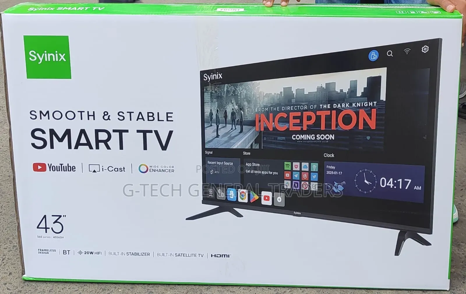 Syinix 43inch Chromecast Frameless Smart Tv, Youtube Netflix