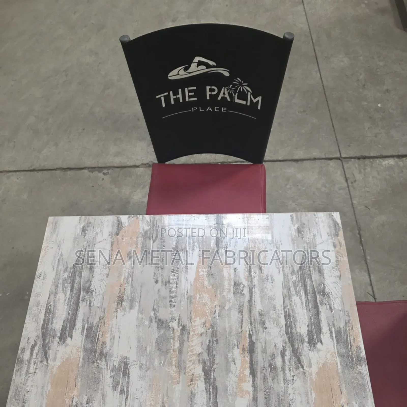 Restaurant Dining Set of 4 Logo Chairs and a Table.