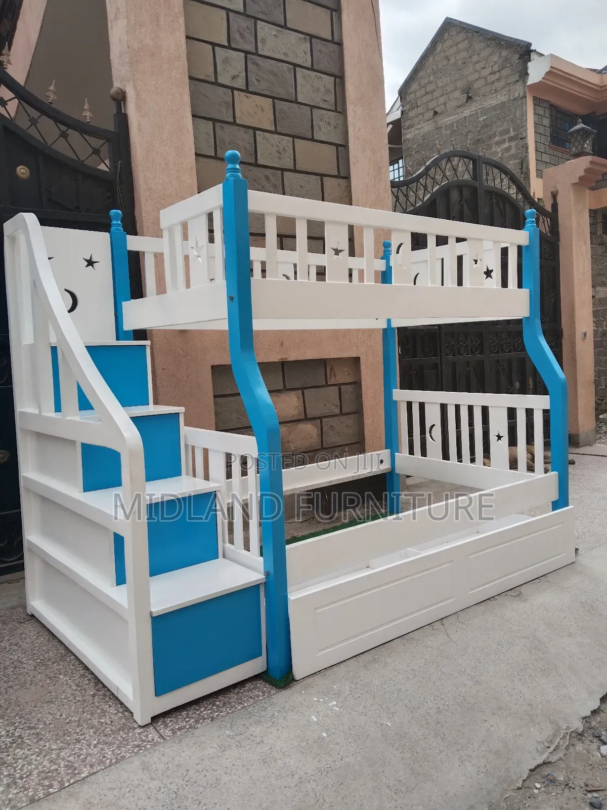 Hardwood Bunk Bed / Double Deckers With Stairs