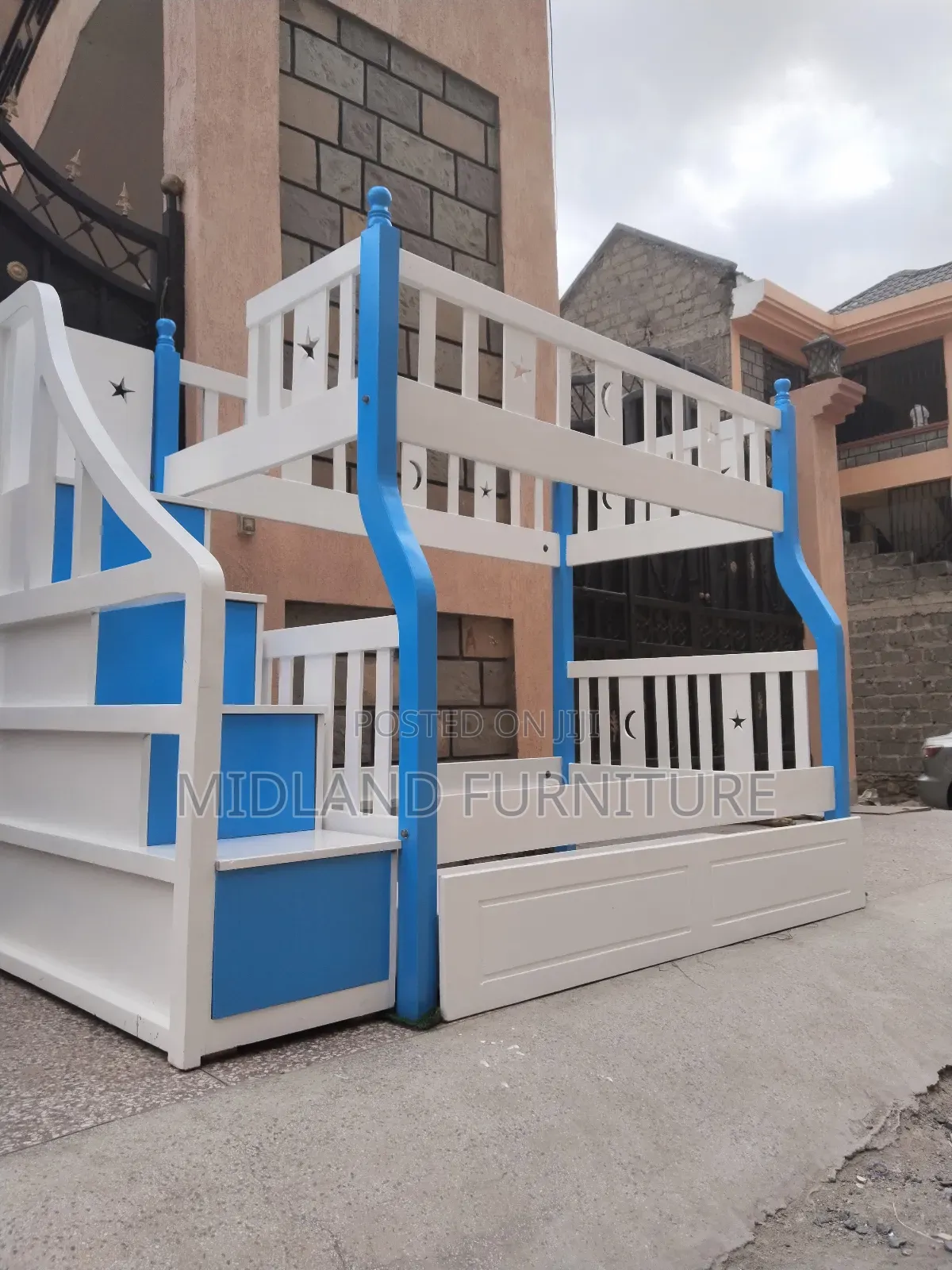 Hardwood Bunk Bed / Double Deckers With Stairs