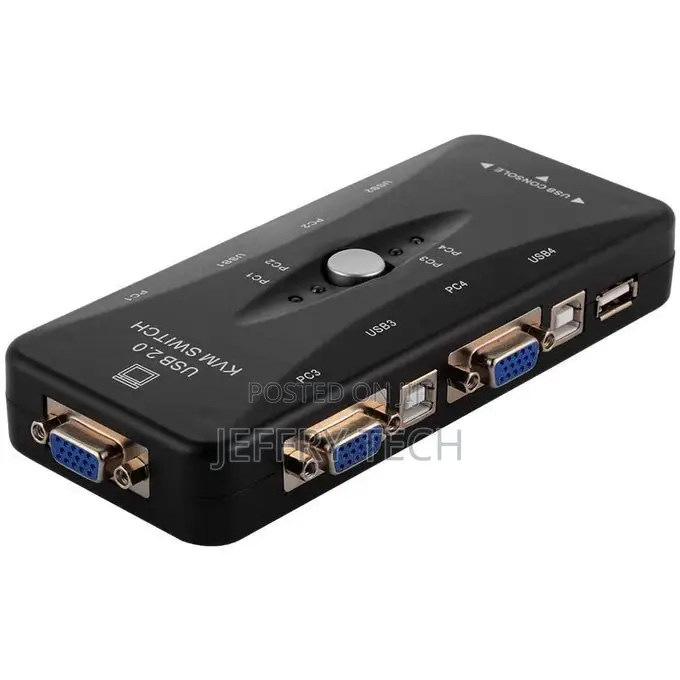 4 Port KVM Switch Box Vga Switch (Monitor/Keyboard/Mouse Con