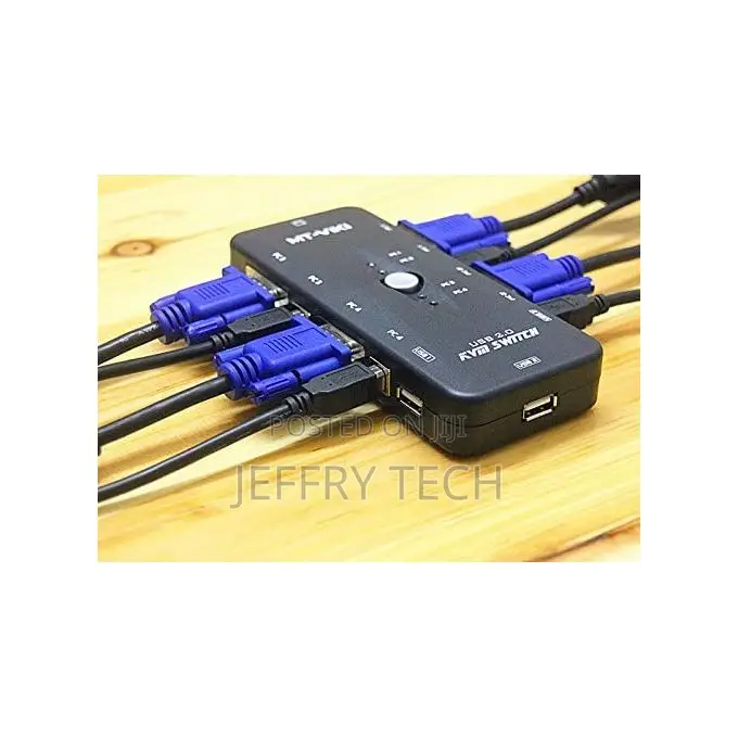 4 Port KVM Switch Box Vga Switch (Monitor/Keyboard/Mouse Con
