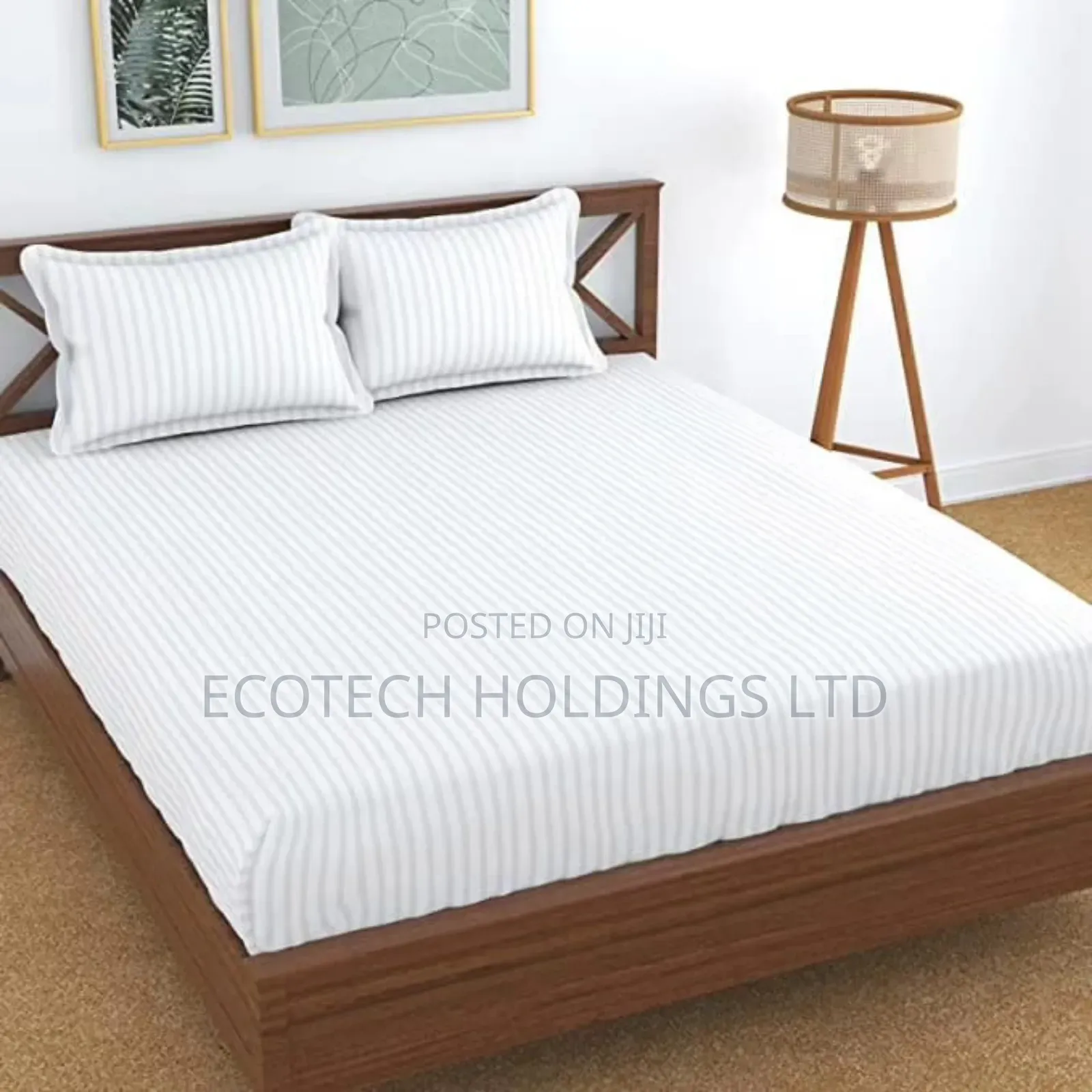 Fitted White Cotton Bedsheets.