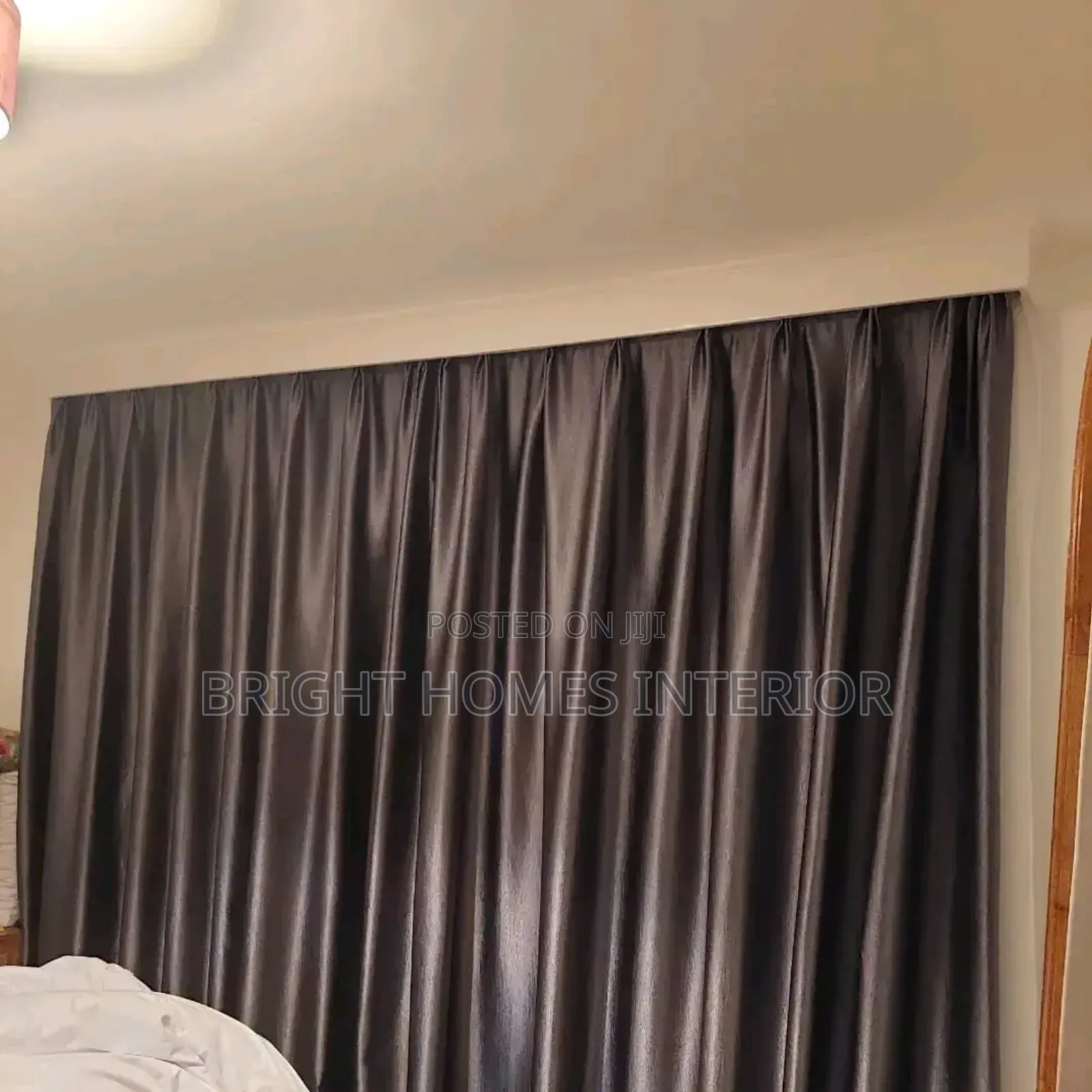Plain Color Dark Grey Curtain Available
