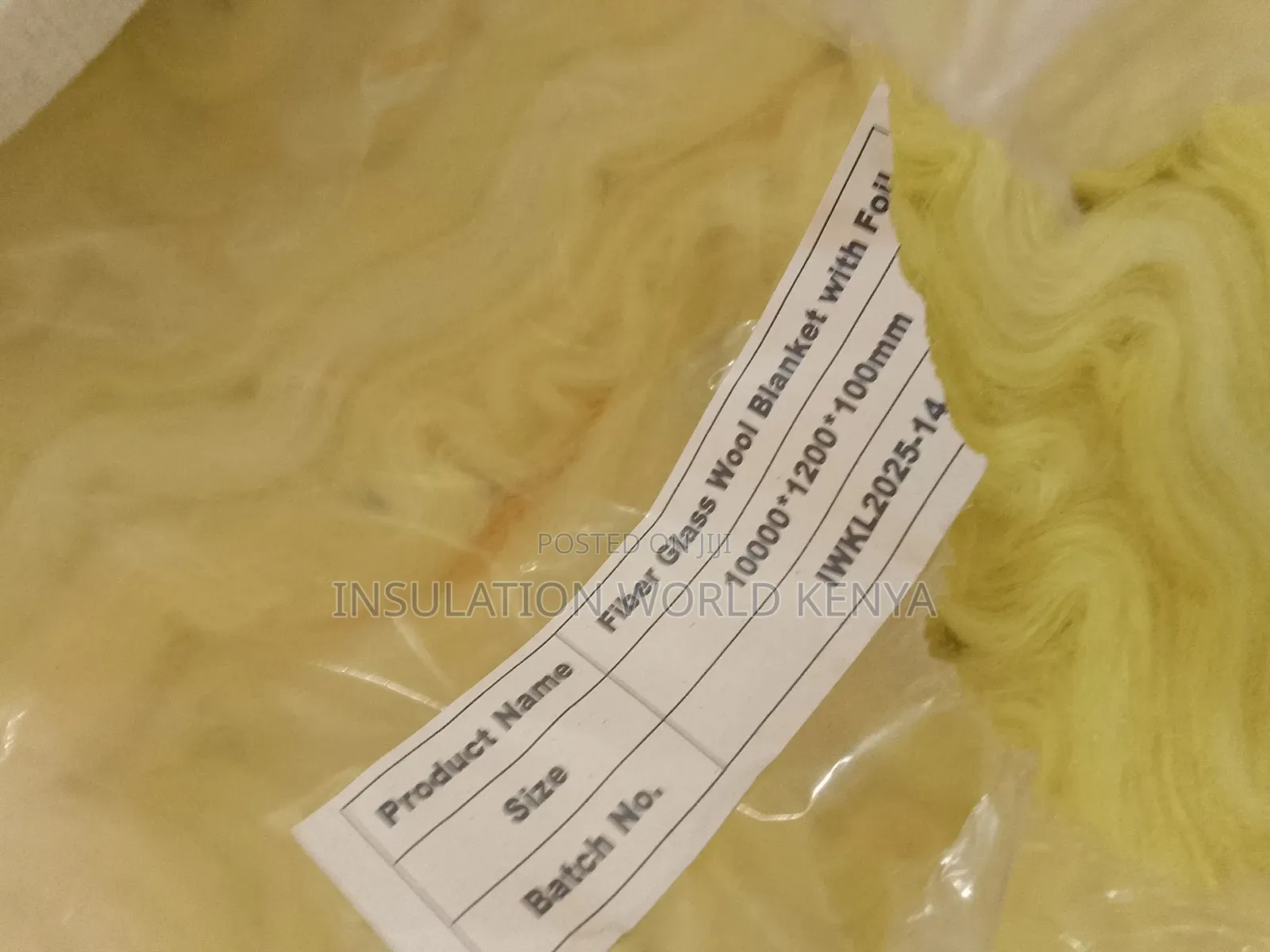 Fiberglass Insulation Roll – 10m X 1.2m X 100mm (24kg/M3)