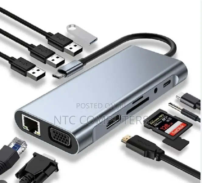 11 in 1 Dock, Aluminum Type C Adapter With Hdmi .
