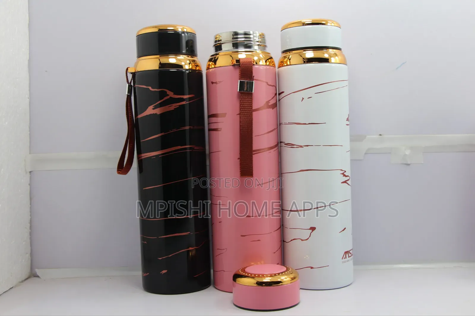 Portable Hot and Cold Water Thermos 800ml (Black and White)