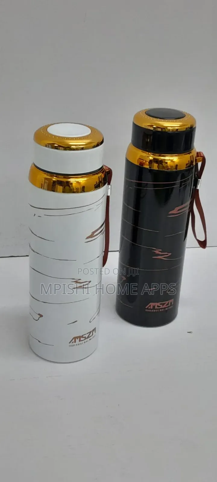 Portable Hot and Cold Water Thermos 800ml (Black and White)