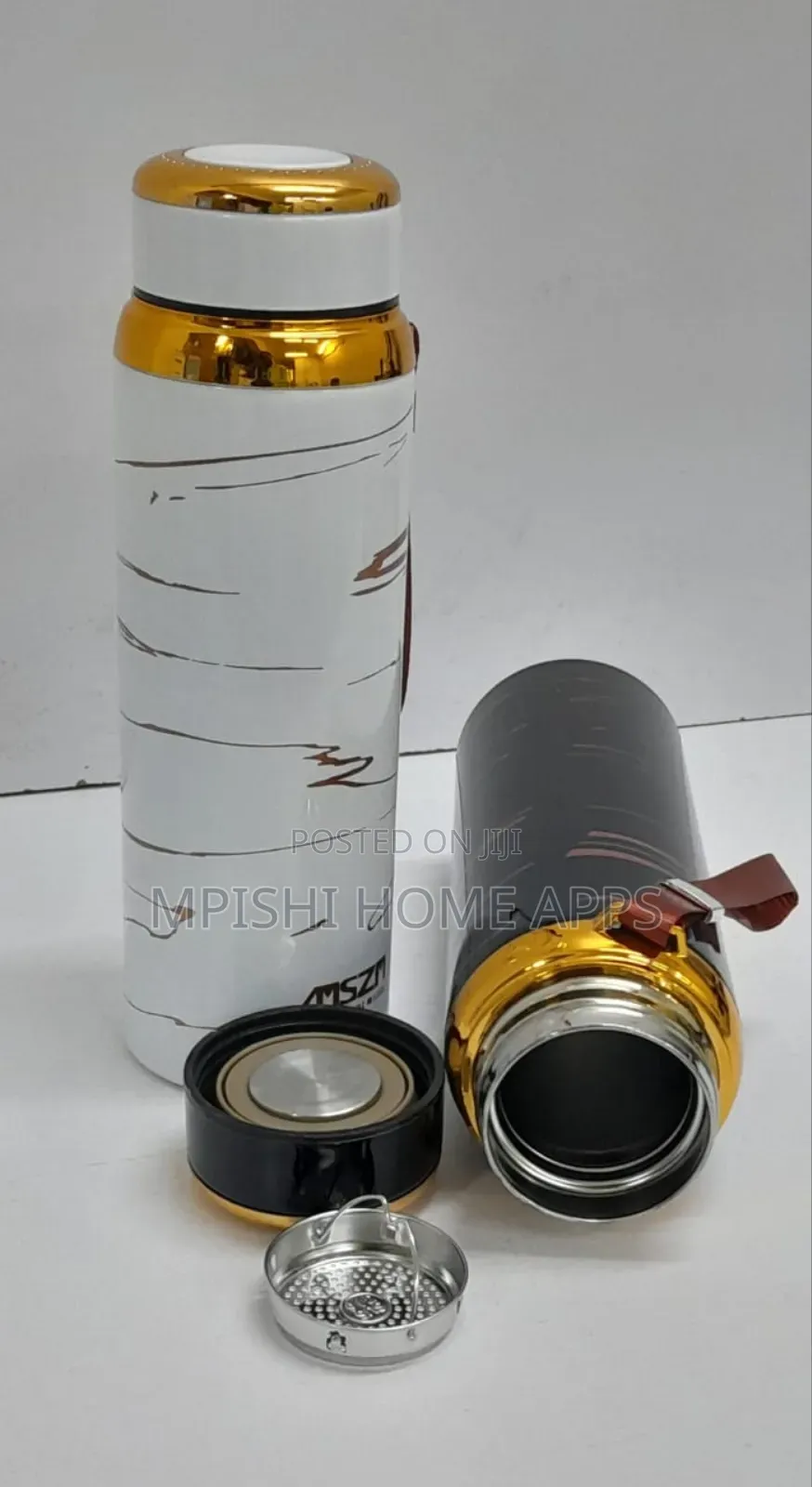 Portable Hot and Cold Water Thermos 800ml (Black and White)