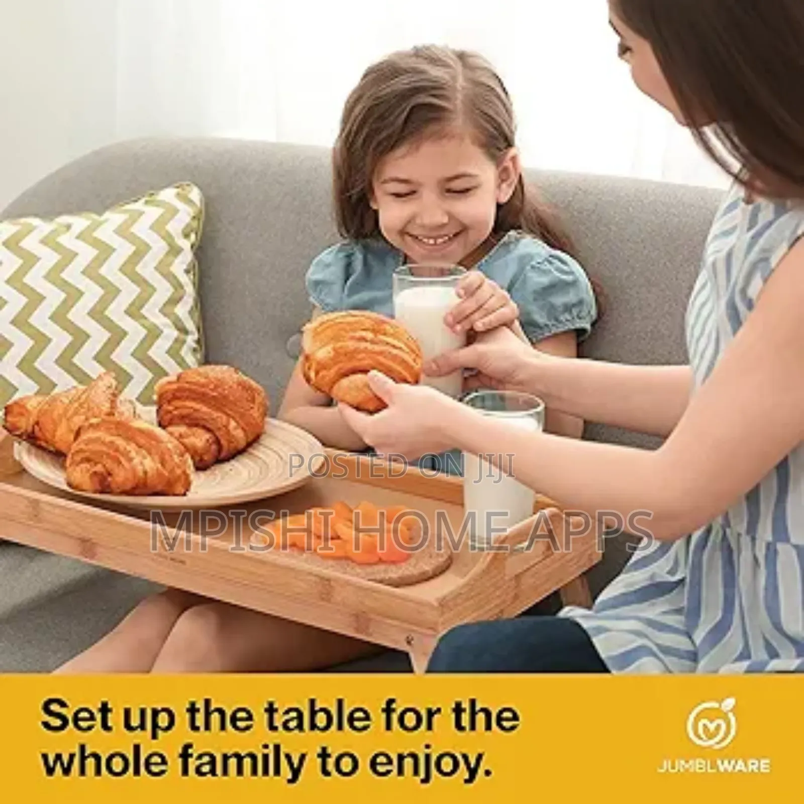 Breakfast in Bed Foldable Bamboo, Brown Wooden
