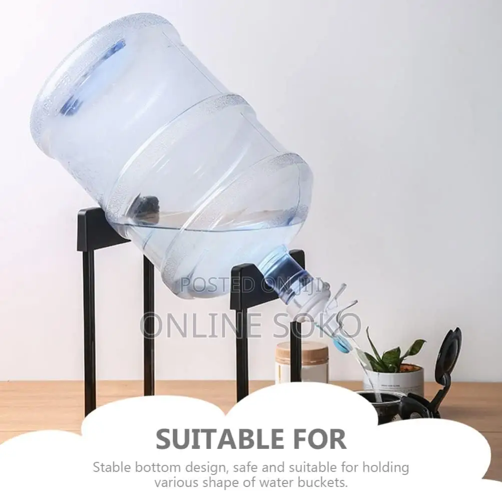 Water Gallon Bottle Dispenser Bucket Storage Rack With Water Spout Tap