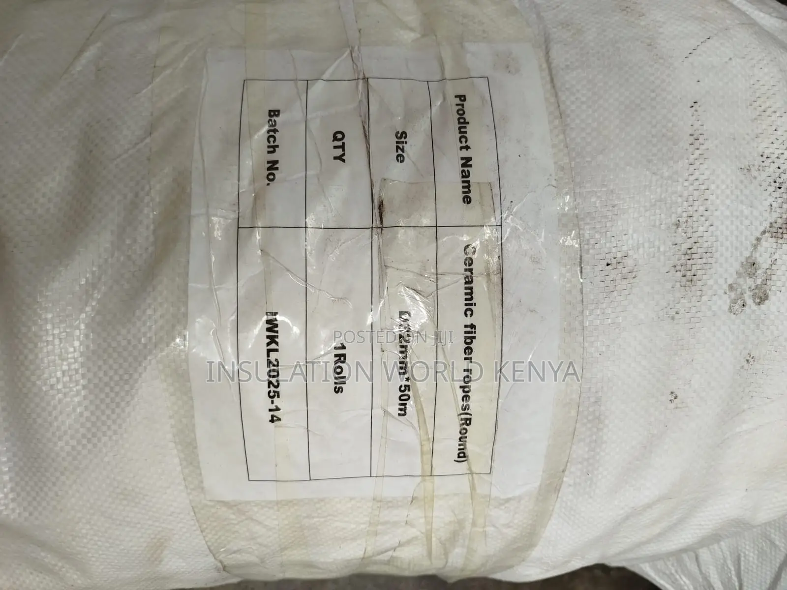 Ceramic Fiber Round Rope–32mm Diameter(Per Mtr)–Non-Asbestos