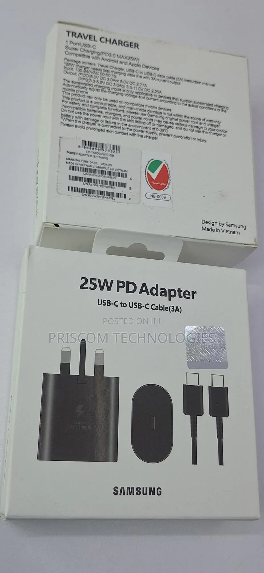 25w Samsung Super Fast Charger Type C, Usb-C to Usb-C Charge