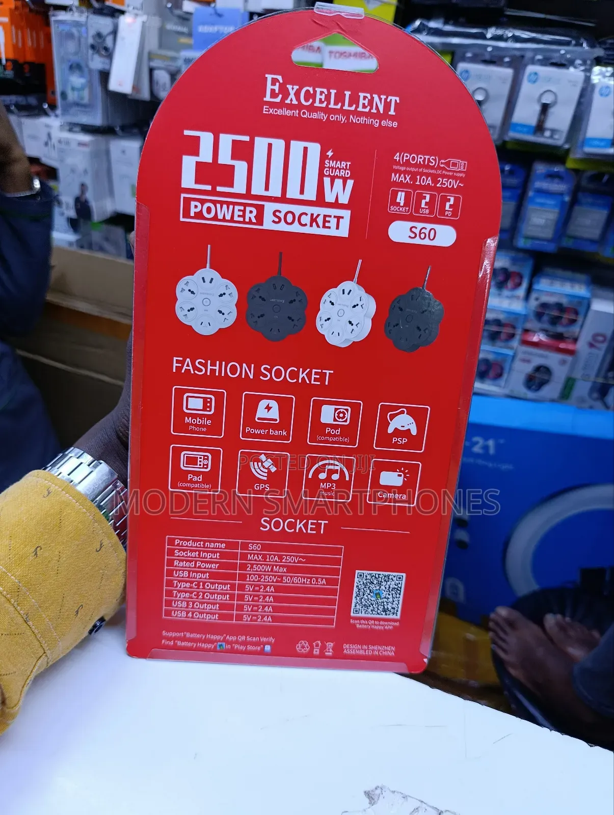 High Quality 2500w Excellent Power Socket Extension
