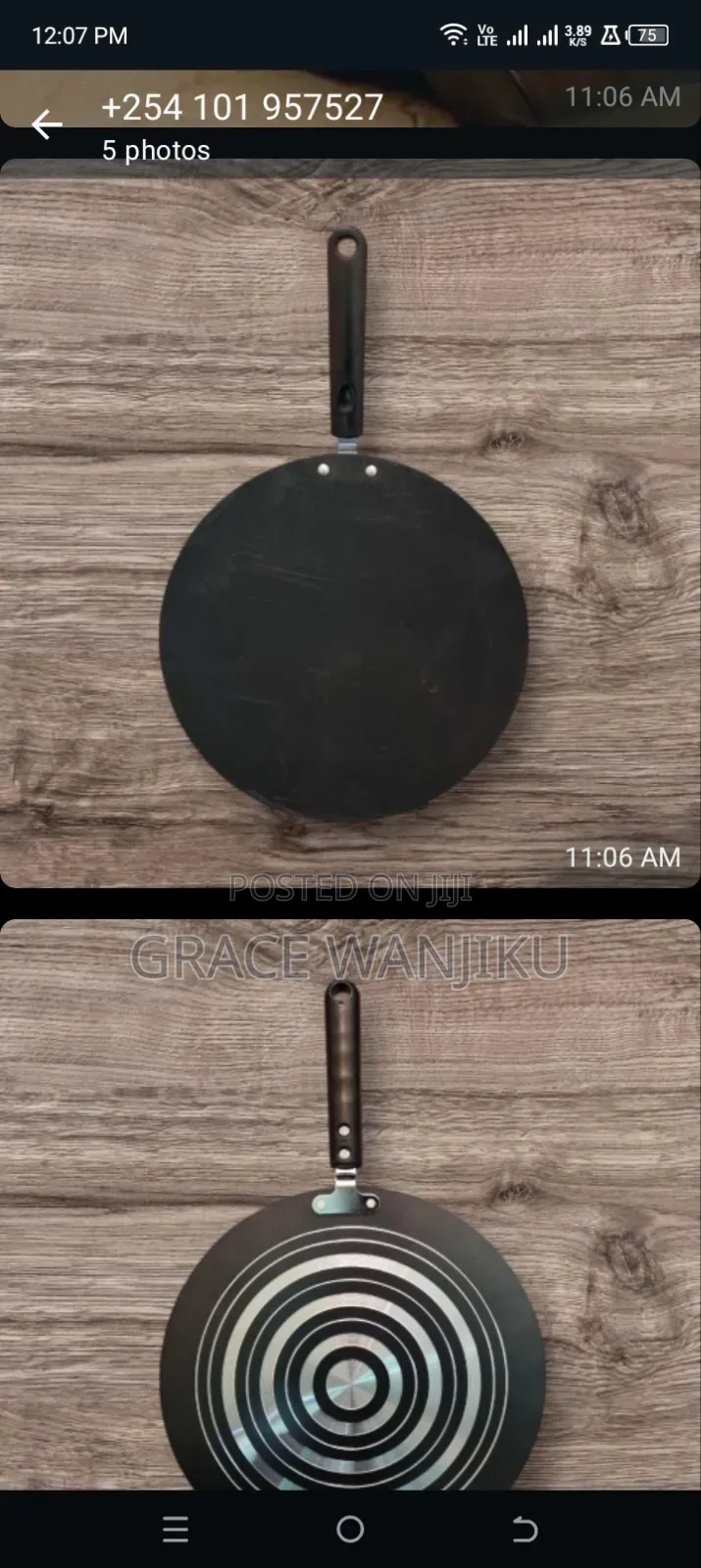Stone Marble Coating 24cm Granite Chapati Pan