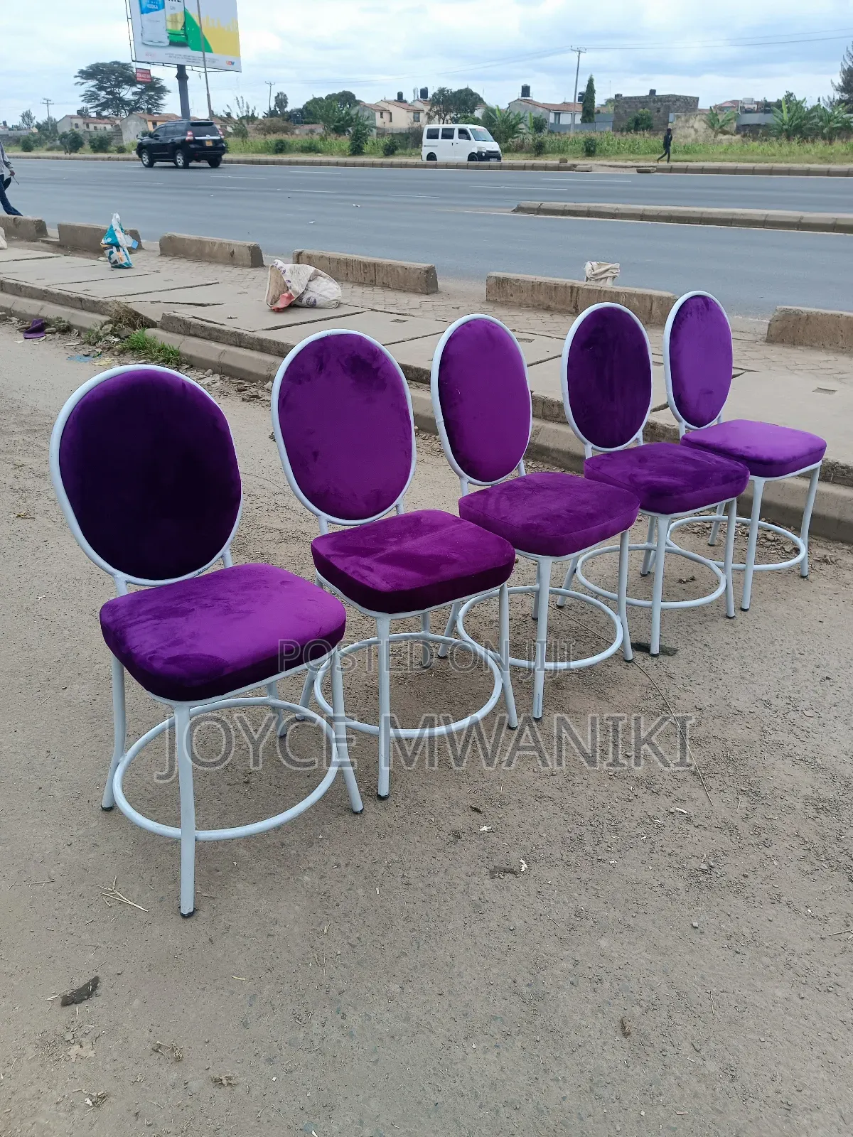 Manicure Seats, Purple/ White 