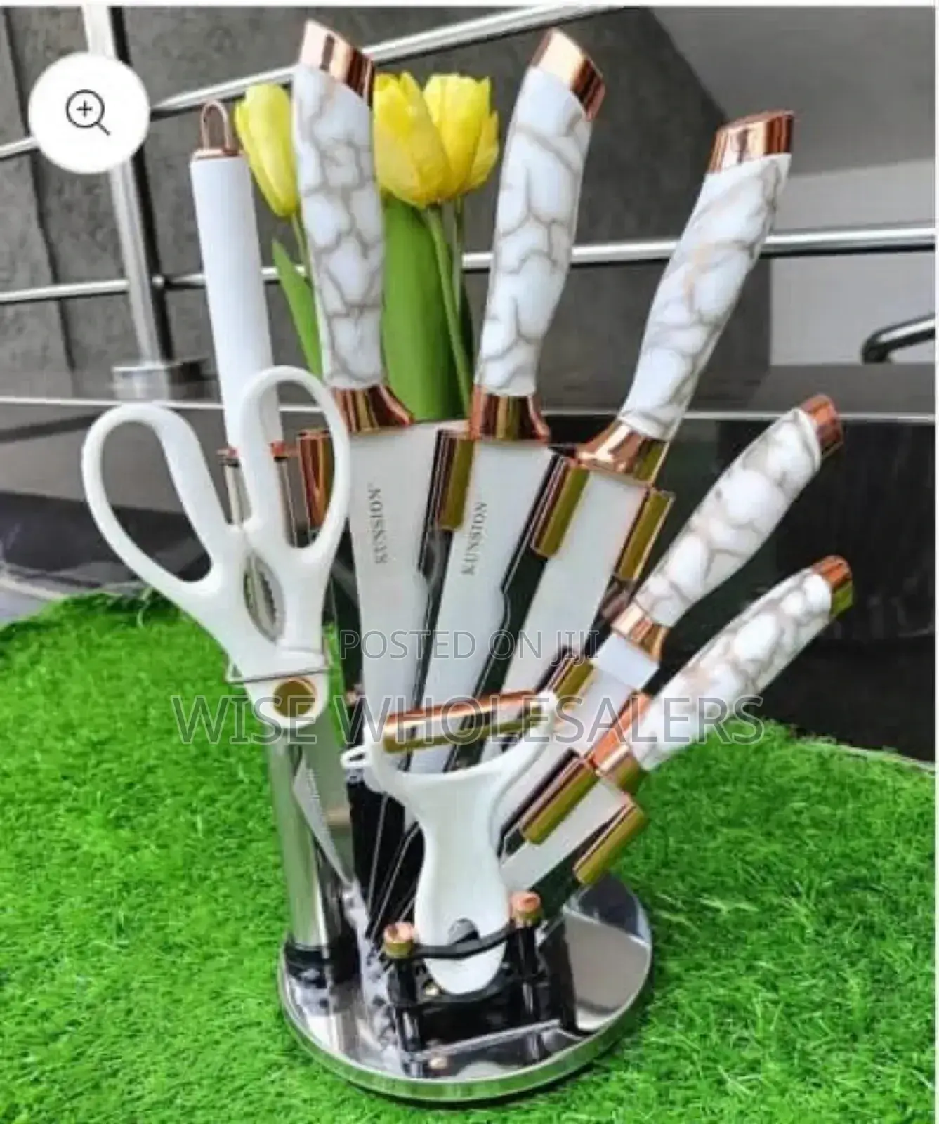 White Marble Knives Set