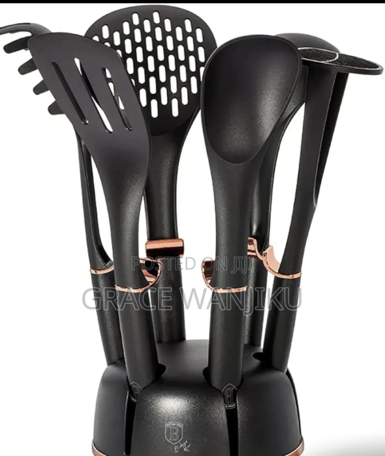 *Haus Roland Rotating Stand 7pc Silicone Kitchen Utensil
