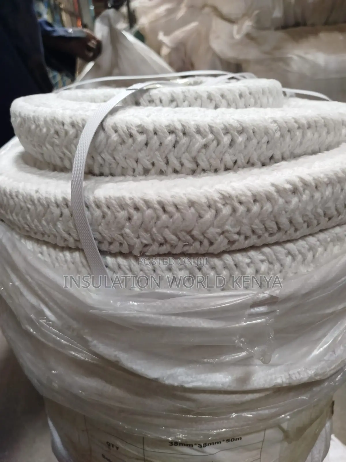Ceramic Fiber Square Rope–38mmx38mm Diameter–Non-Asbestos