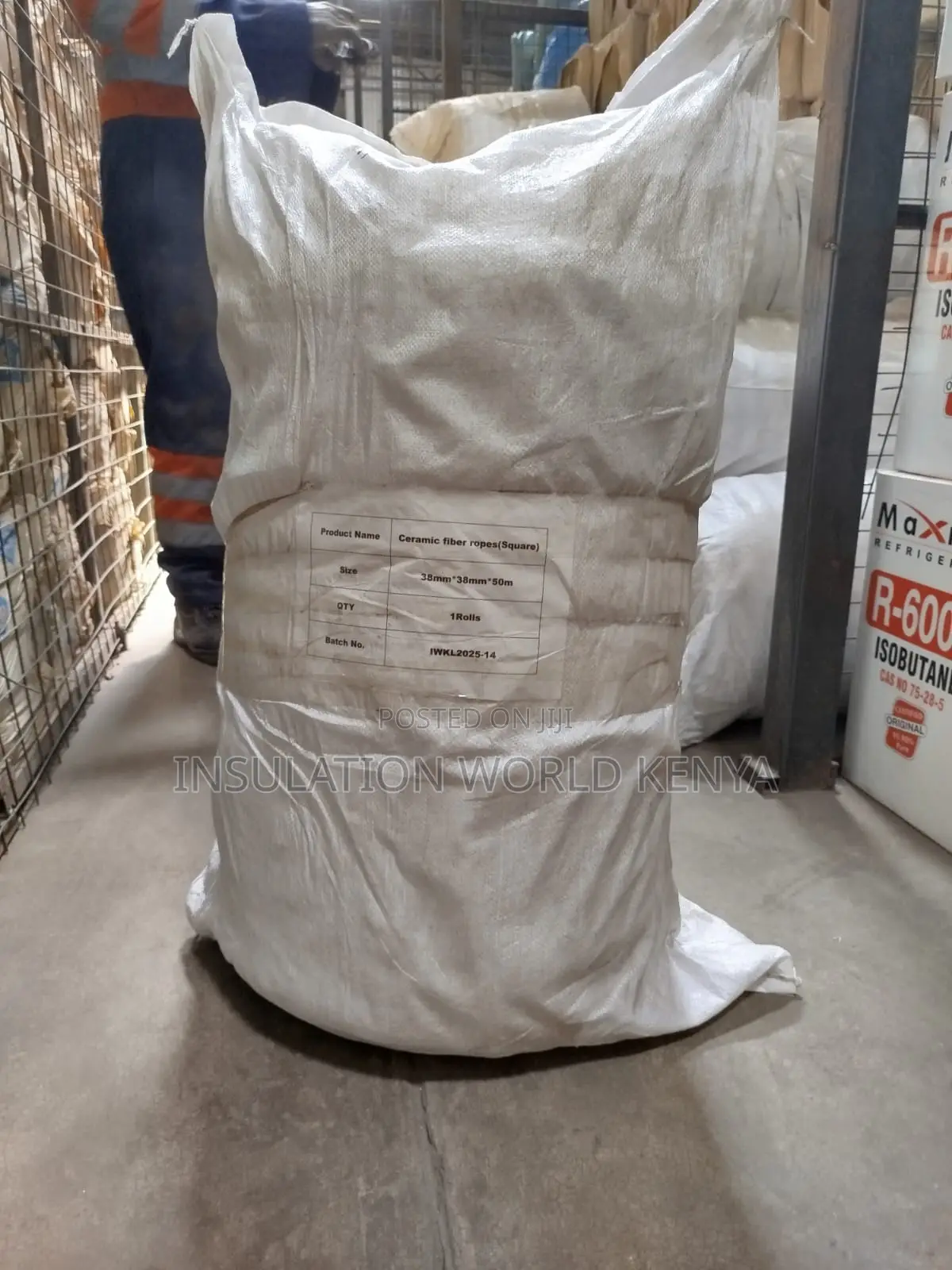 Ceramic Fiber Square Rope–38mmx38mm Diameter–Non-Asbestos
