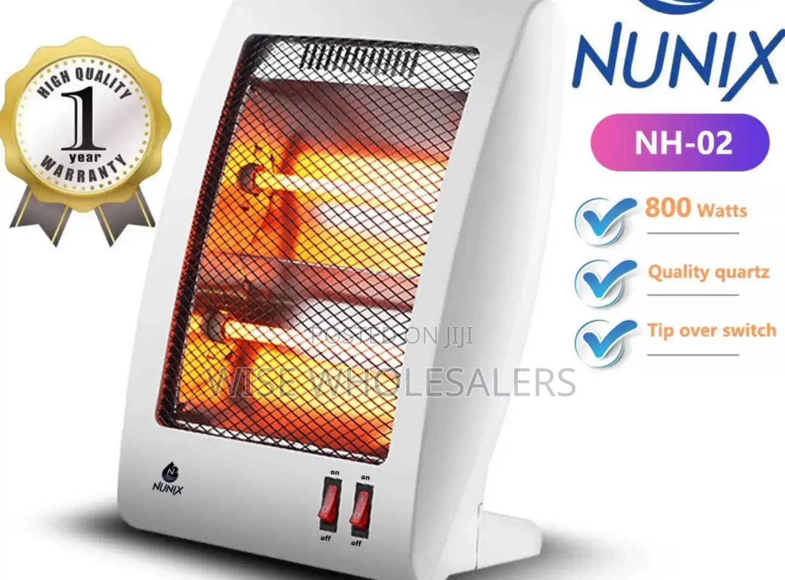 Nunix Portable Electric Room Heater Withover Heat Protection