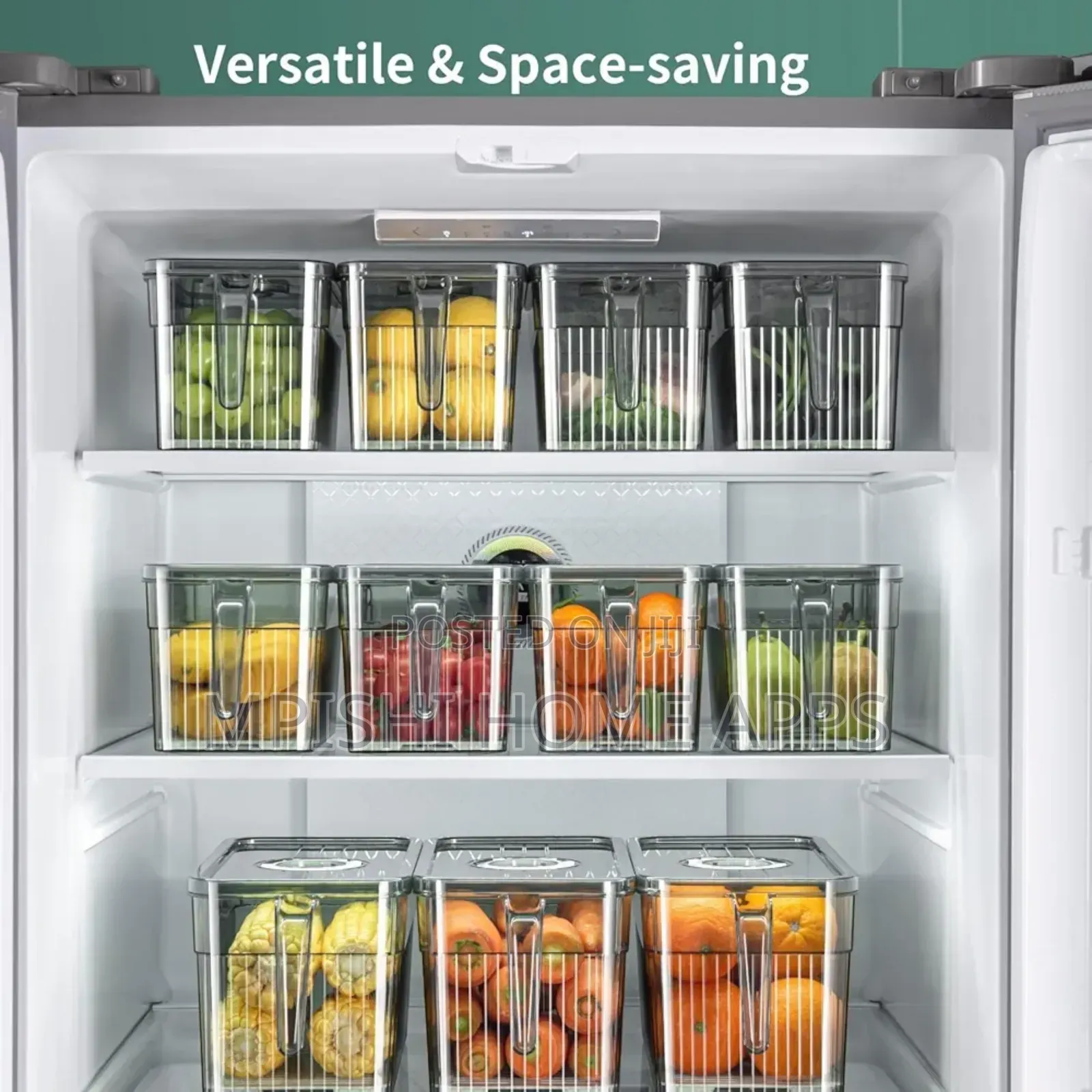 3l Elegant Acrylic Fridge Container (Green Clear)
