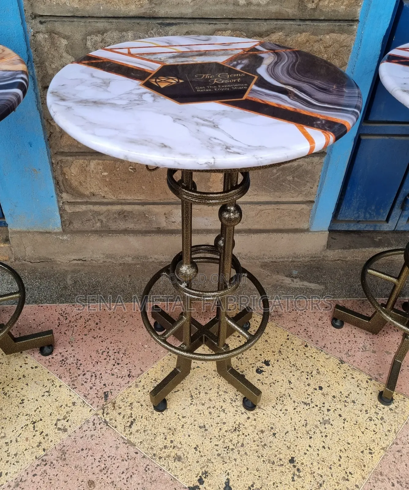 Bar High Table, With Logo and Unique Graphic Design