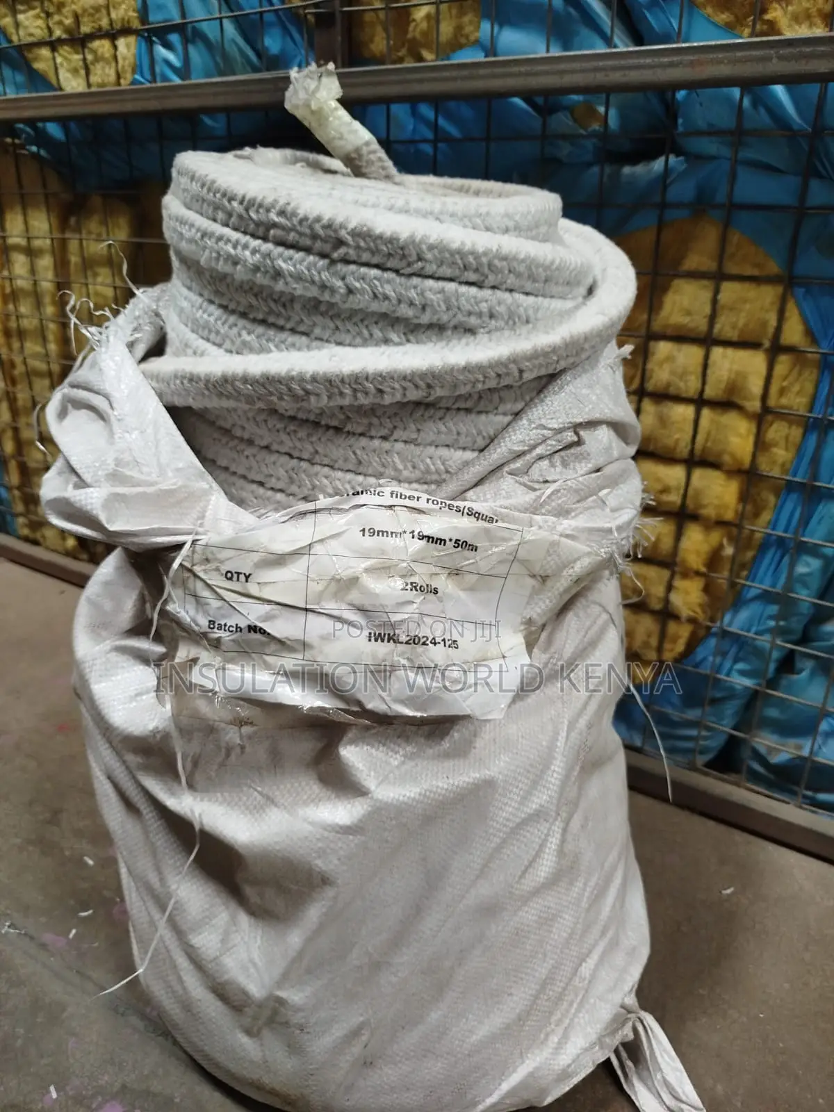 Ceramic Fiber Square Rope–19mmx19mm Diameter–Non-Asbestos