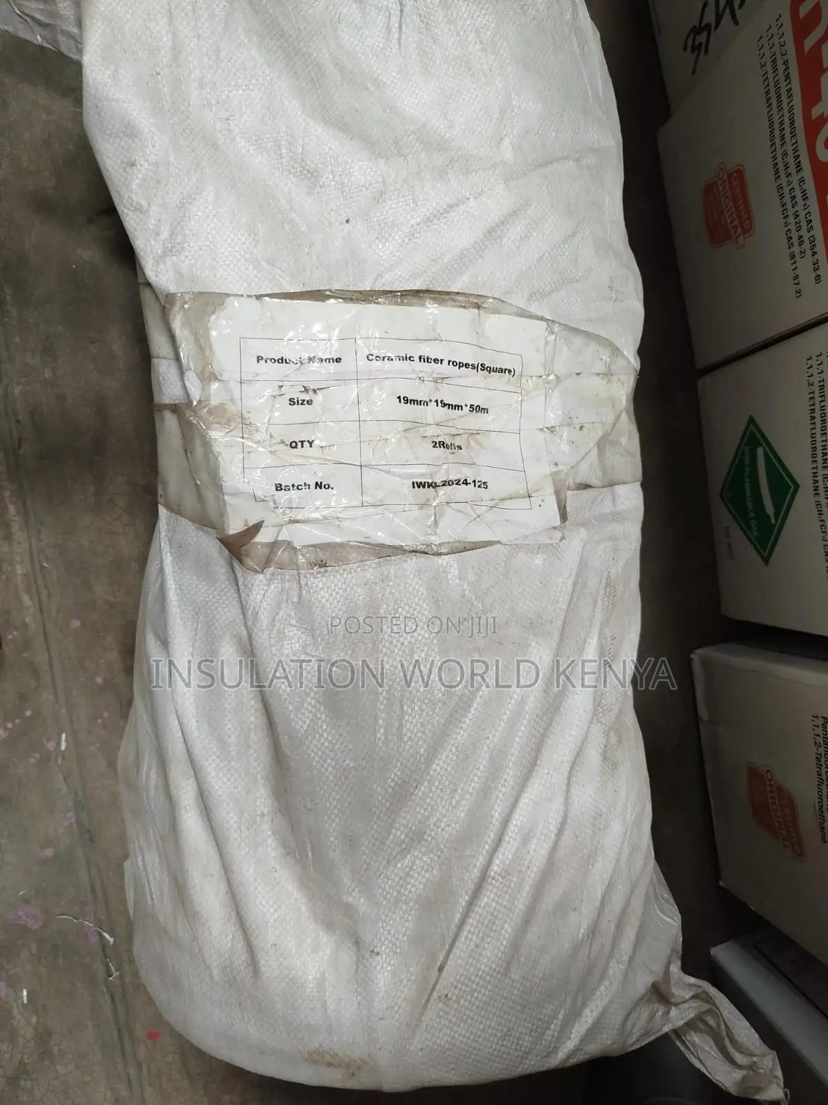 Ceramic Fiber Square Rope–19mmx19mm Diameter–Non-Asbestos