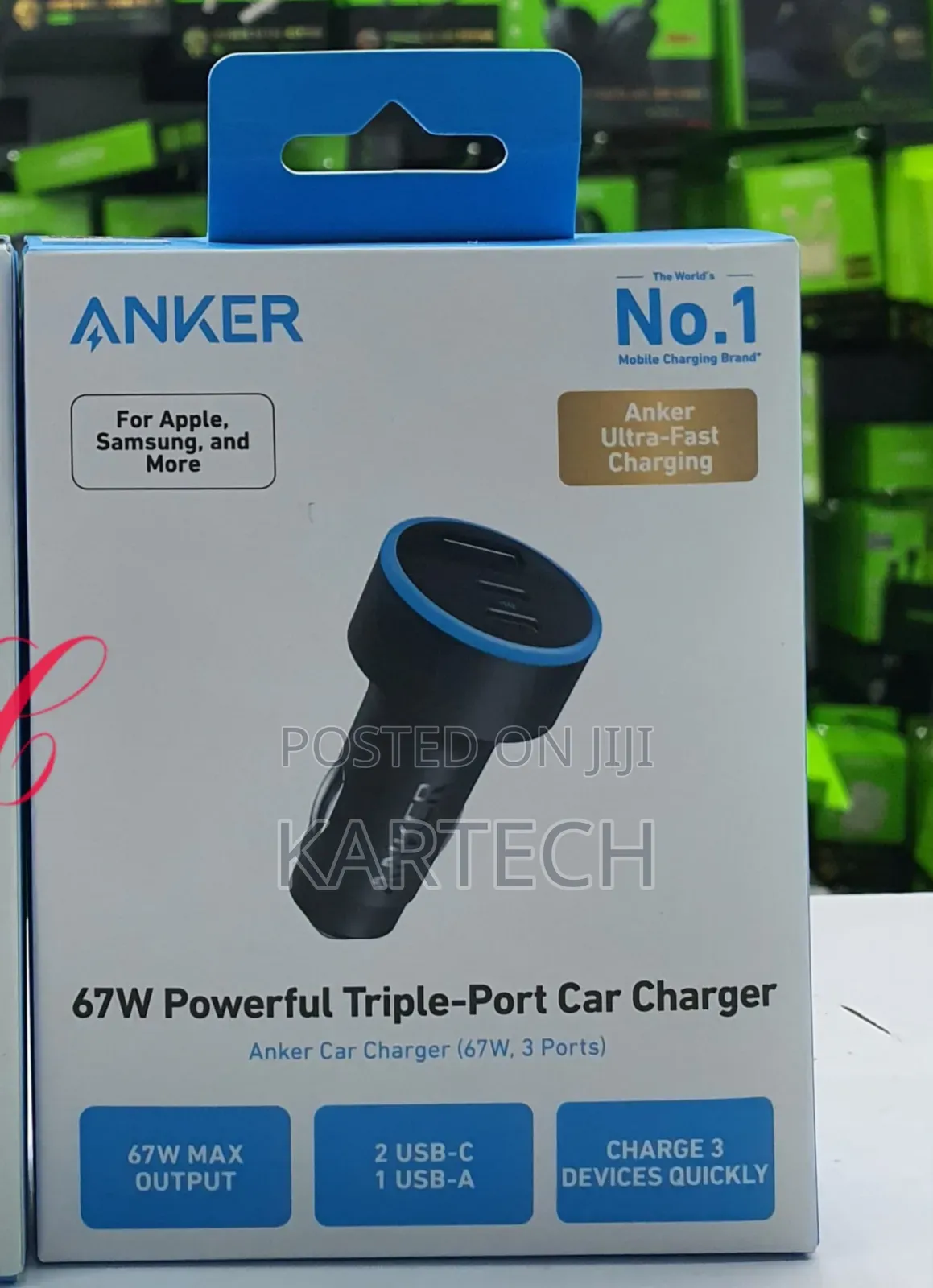 Anker 535 67 W Tripple (3)‐Port Usb‐C Car Charger,