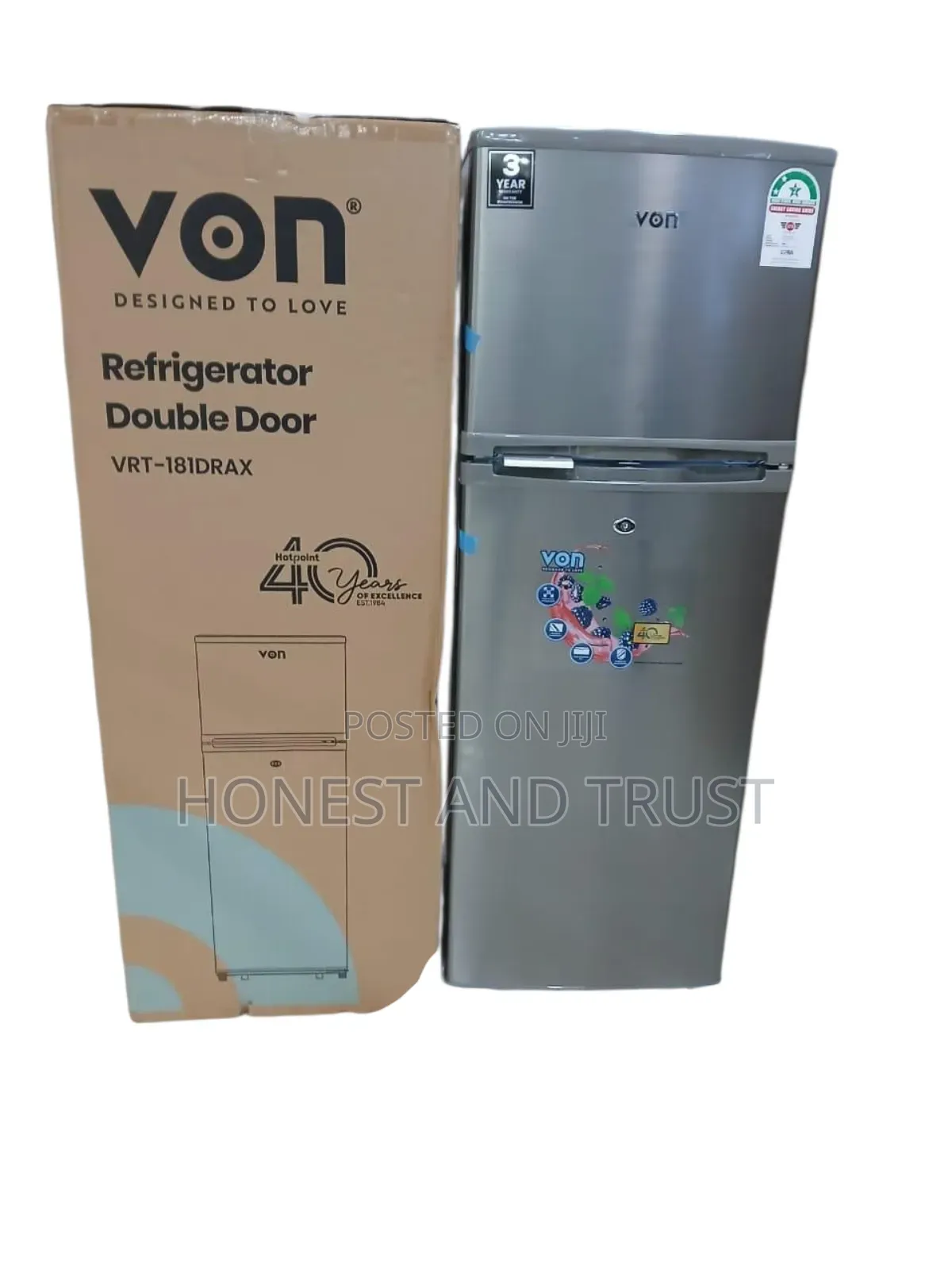 Von VRT-181drax Double Door Fridge -181l,Inbox