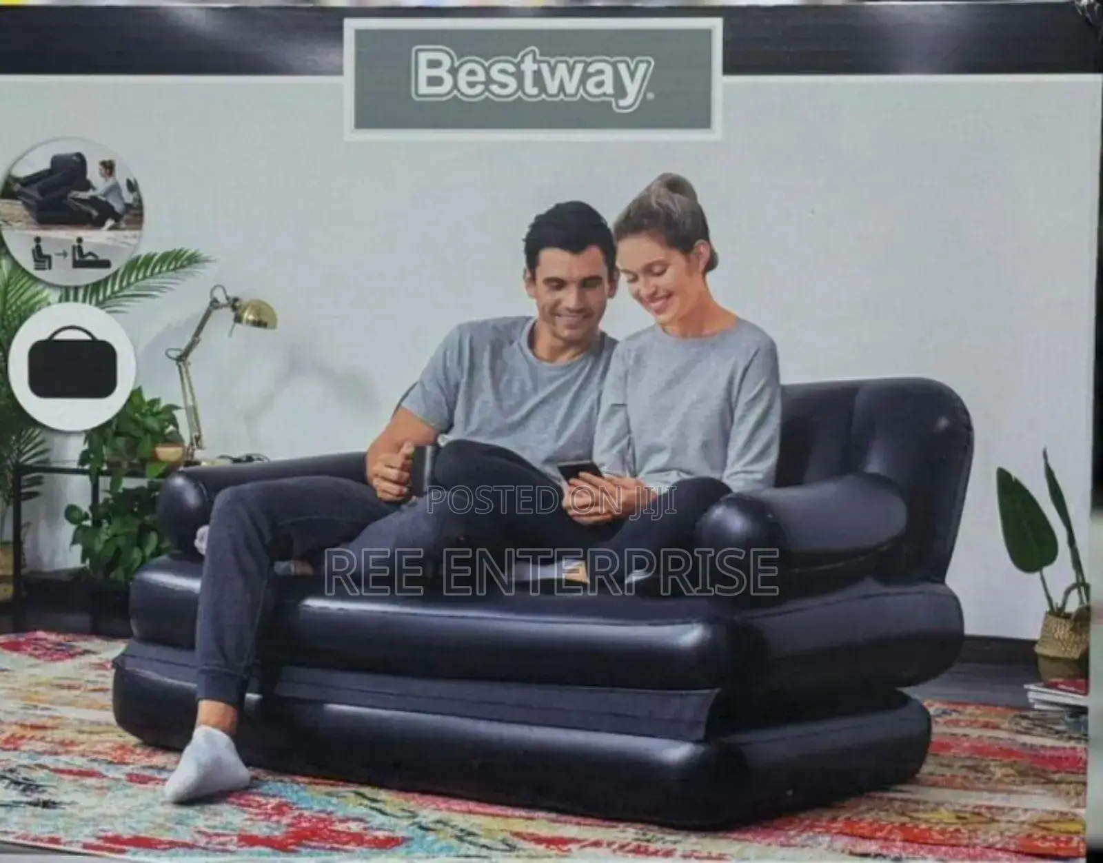 5in1 Inflatable Multifunction Sofa-Bed With Manual Pump