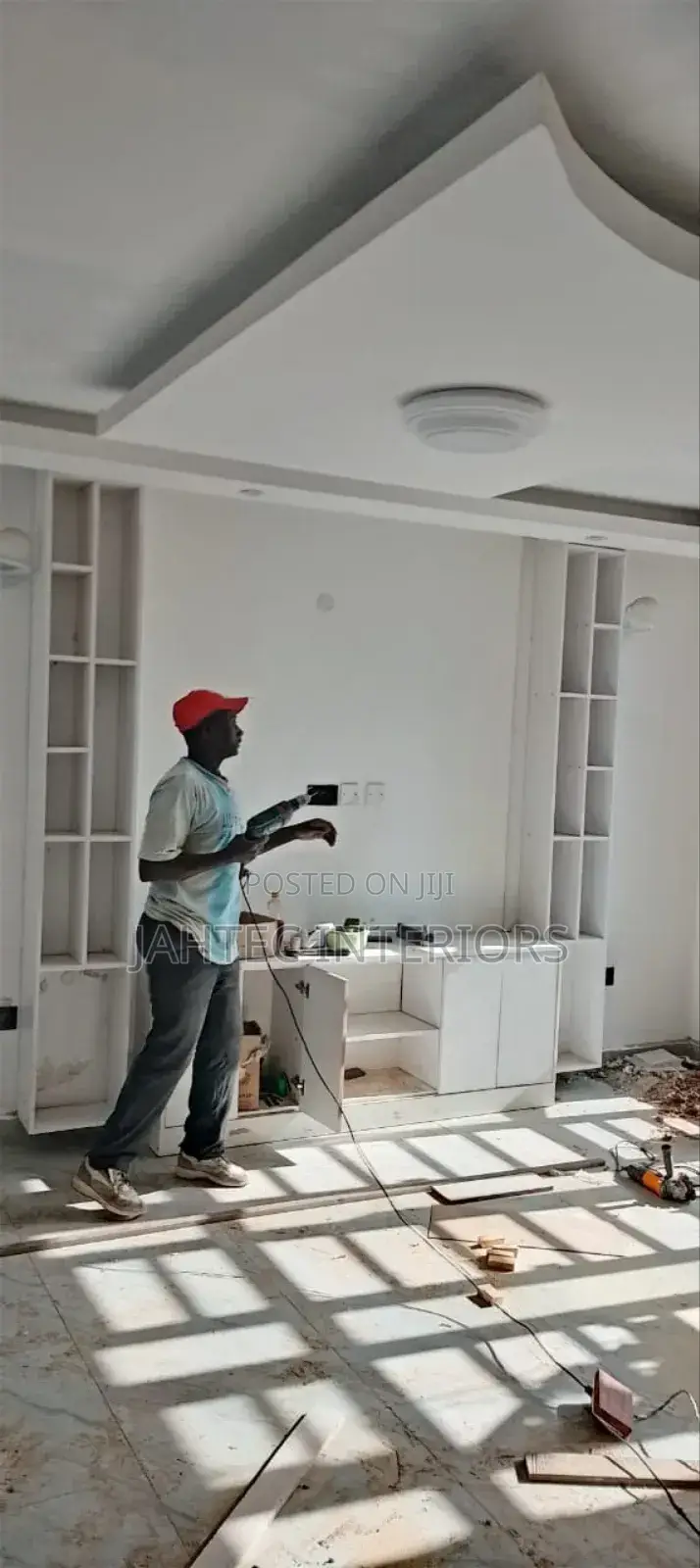 Tv Stand Gypsum Work and Carpentry Work