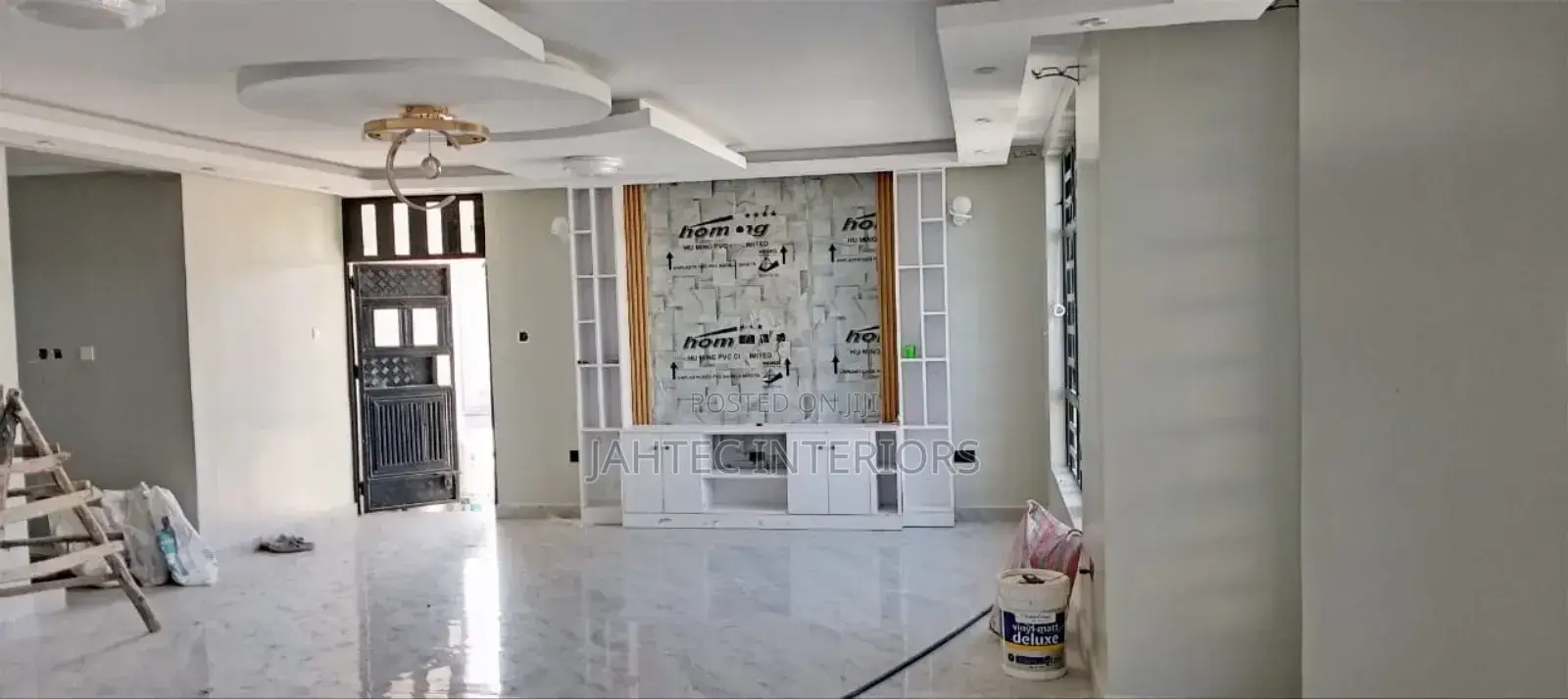 Tv Stand With Wall Panel Modern Design