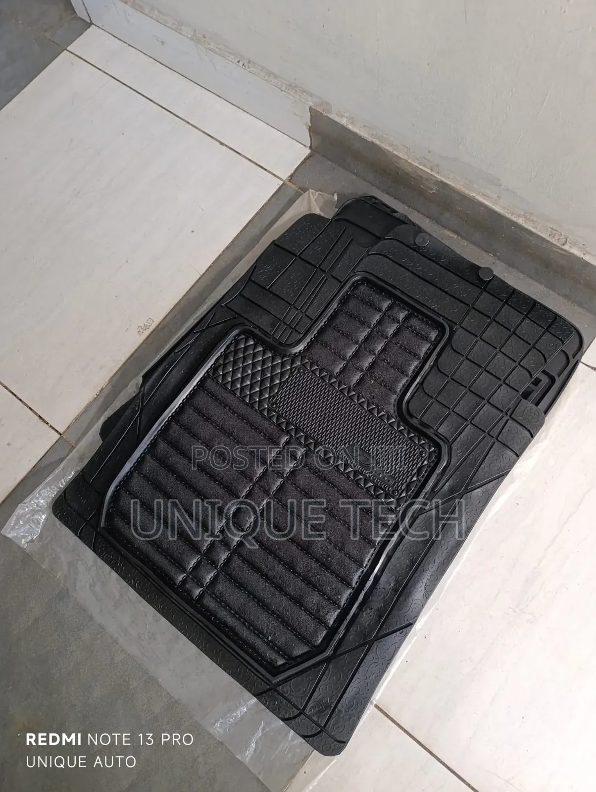 Plain Black 3d Floor Mats / 5pcs All-Weather Set