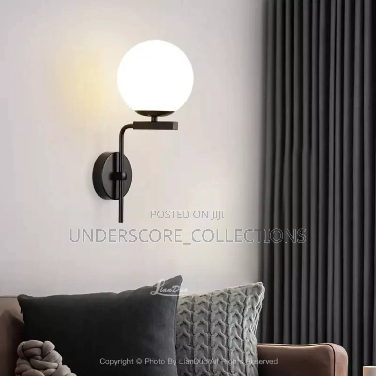 Black Bracket Round Wall Lights