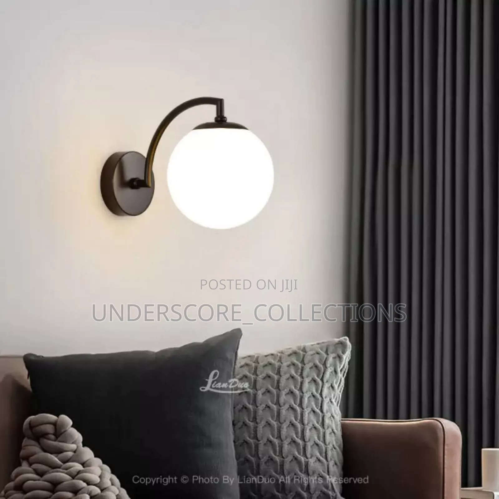 Black Bracket Round Wall Lights